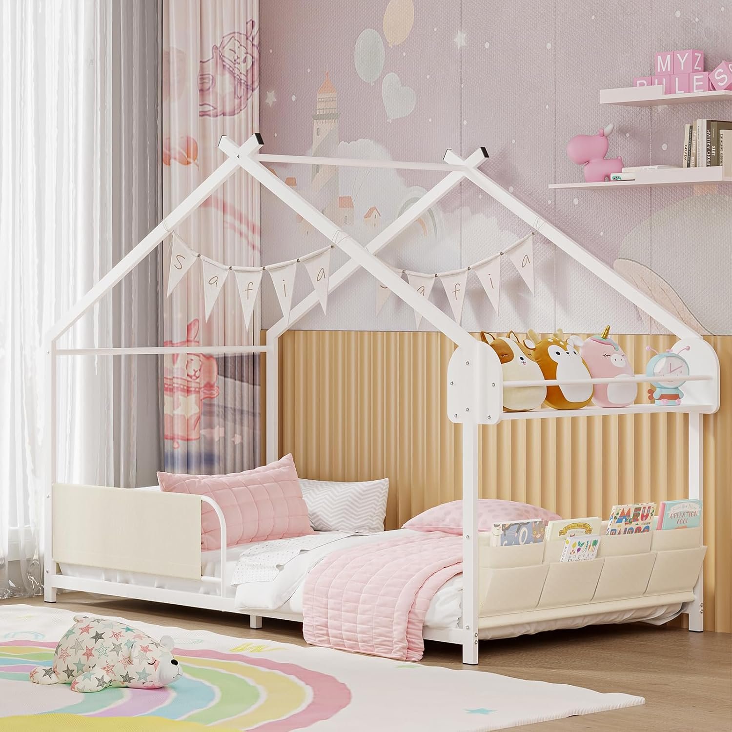 Cottage-shaped children's bed