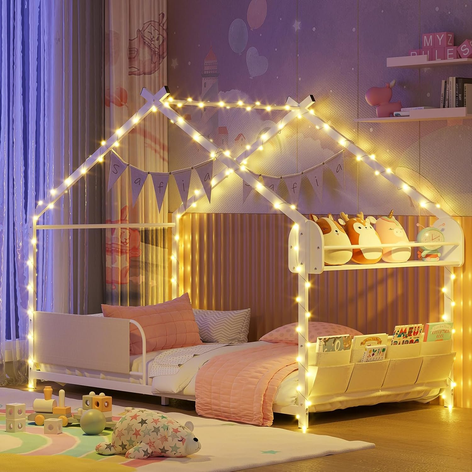 Cottage-shaped children's bed