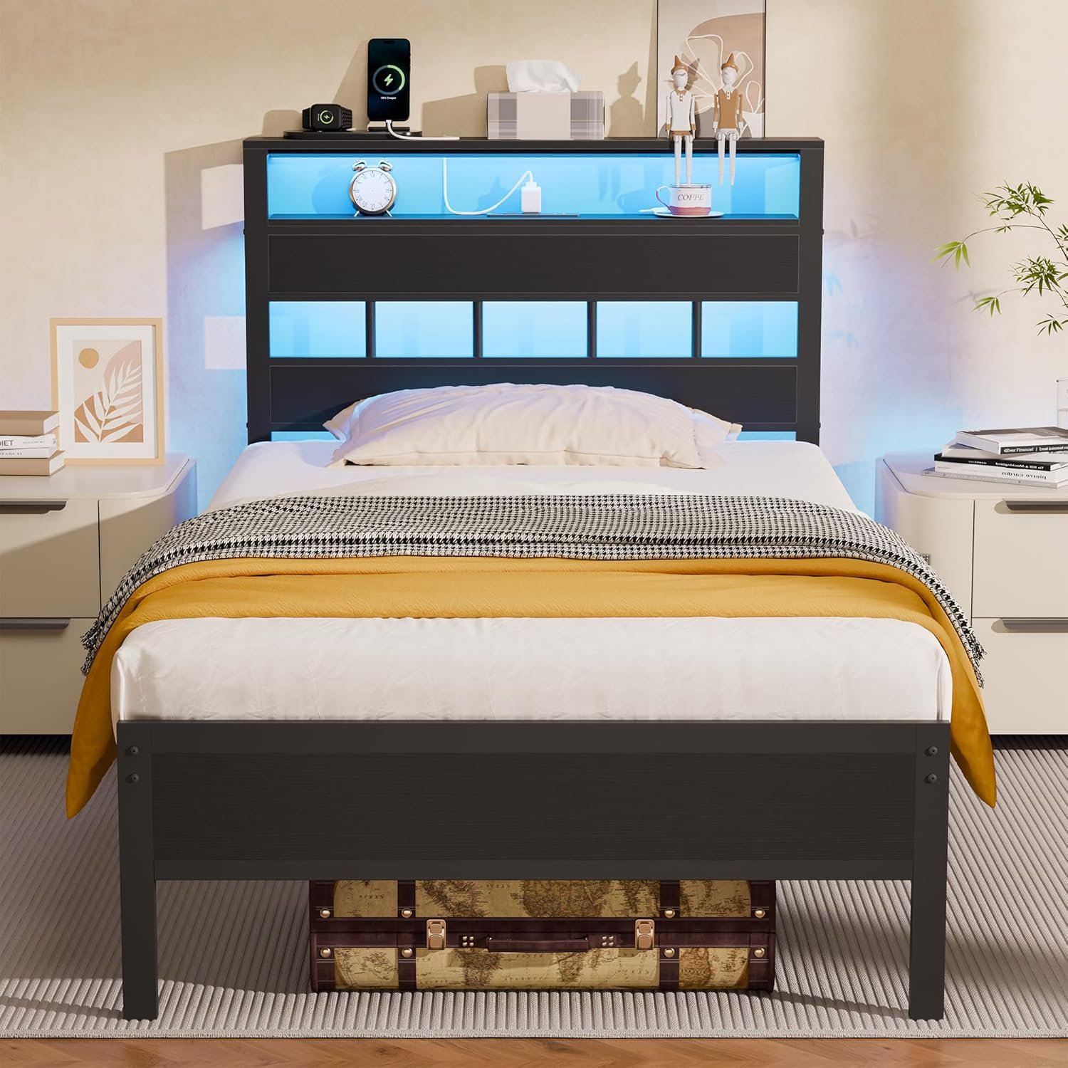 Metal platform bed