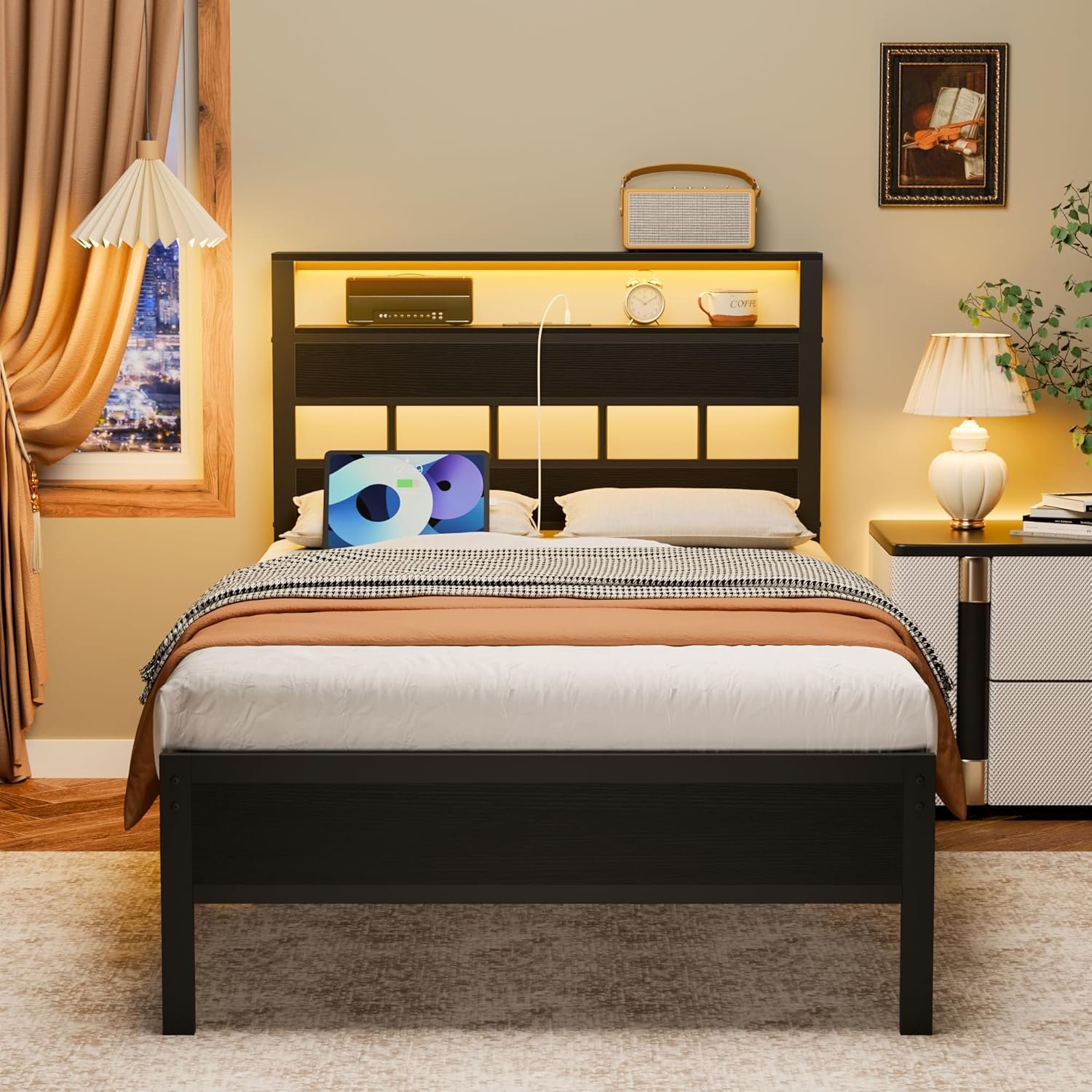 Metal platform bed
