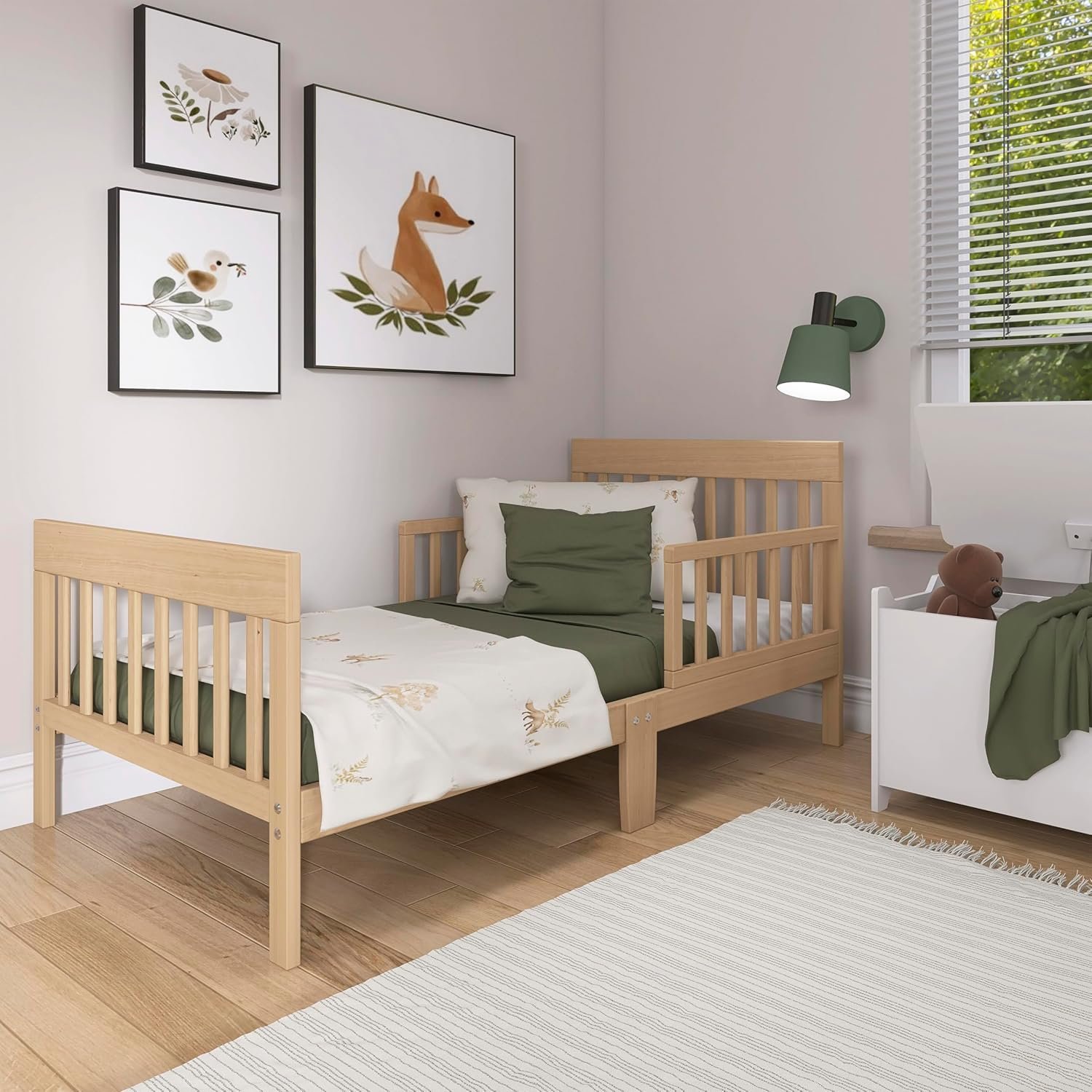 Toddler bed, low wooden bed