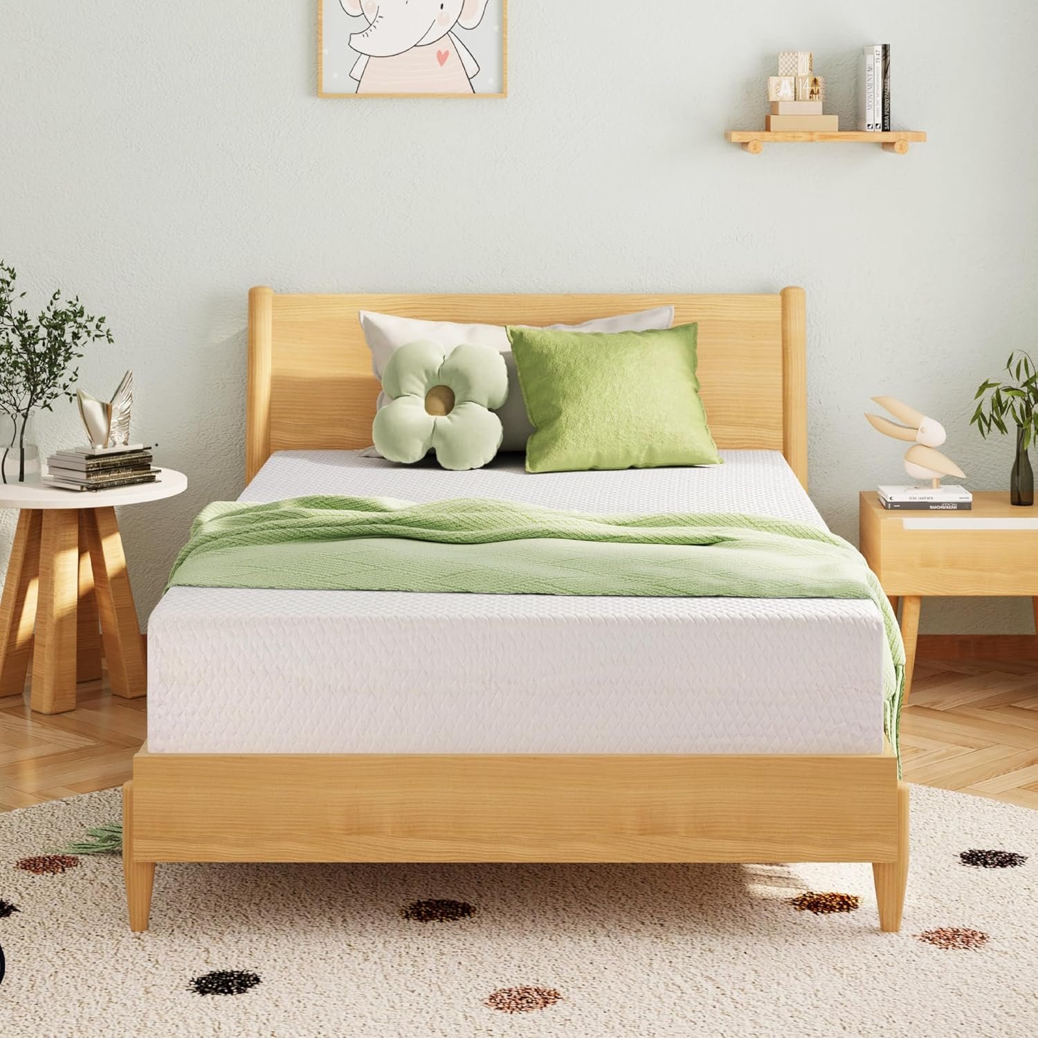 Children's bed, memory foam mattress