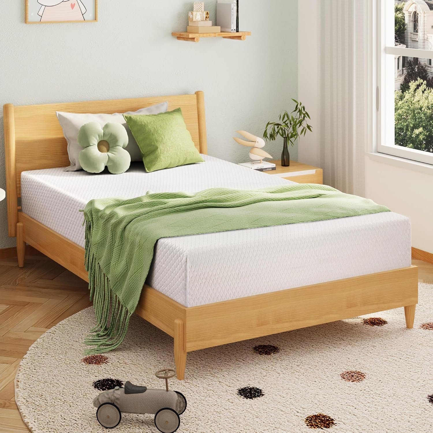Children's bed, memory foam mattress
