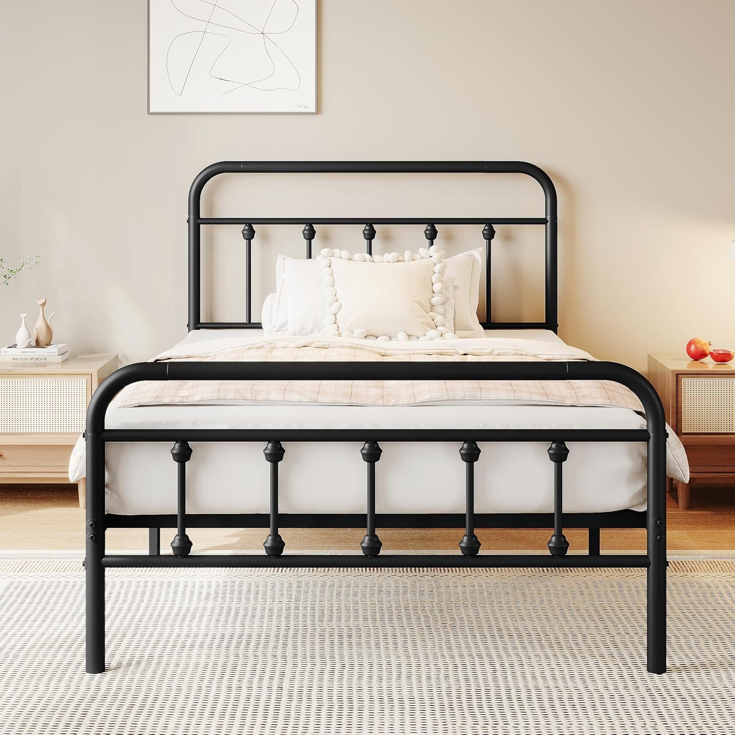 Metal platform bed/headboard and footboard